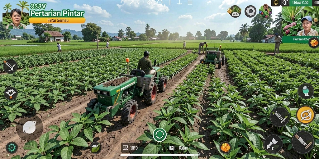 Tampilan gameplay 333V yang penuh warna dan interaktif.