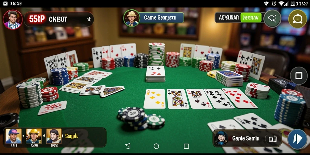 Tampilan gameplay seru dalam game Gaple 55RP.
