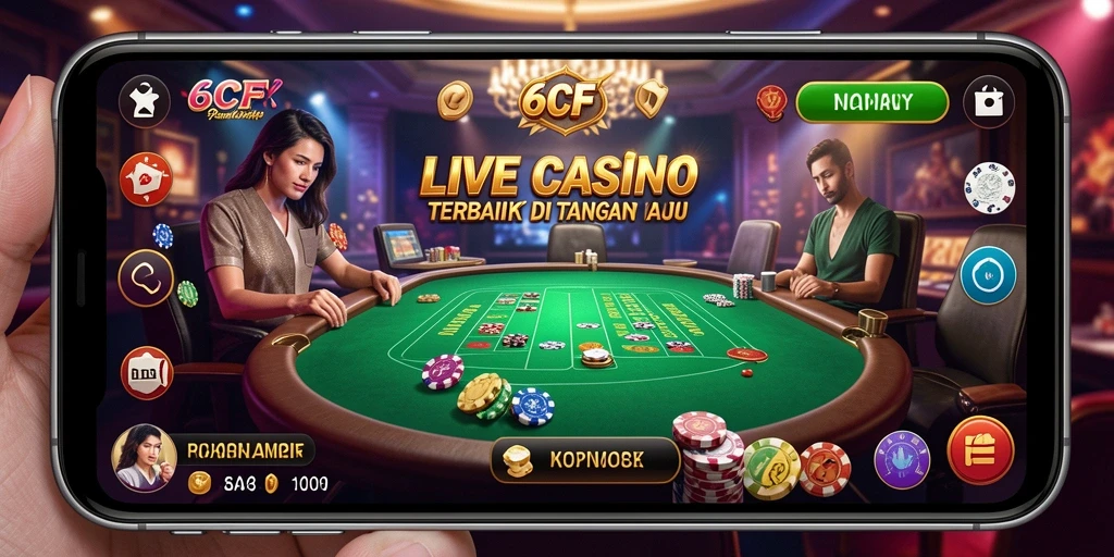 Tampilan gameplay menarik dari 6CF di Live Casino.