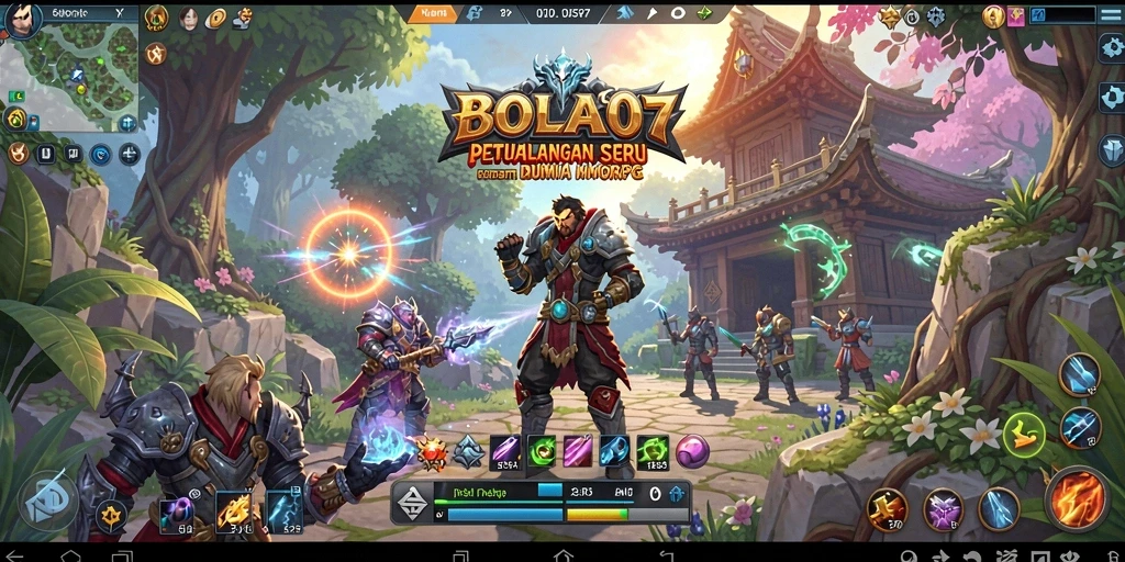 Gameplay BOLA07 yang menarik dengan aksi seru dalam pertempuran.