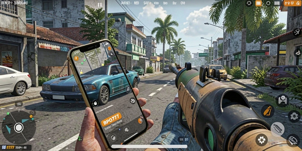 Screenshot gameplay BPO777 yang menampilkan simulasi interaksi pemain.