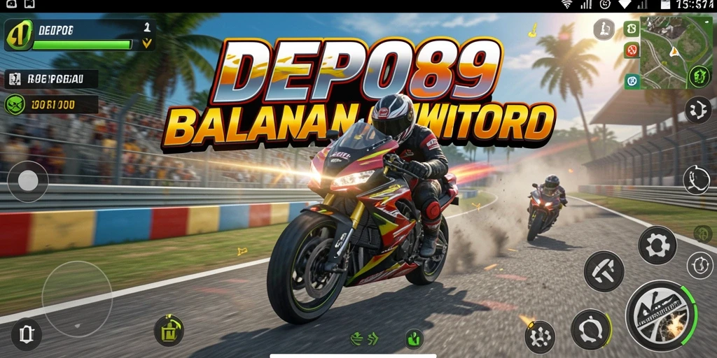 Gameplay seru balapan motor di DEPO89 dengan trek menantang.