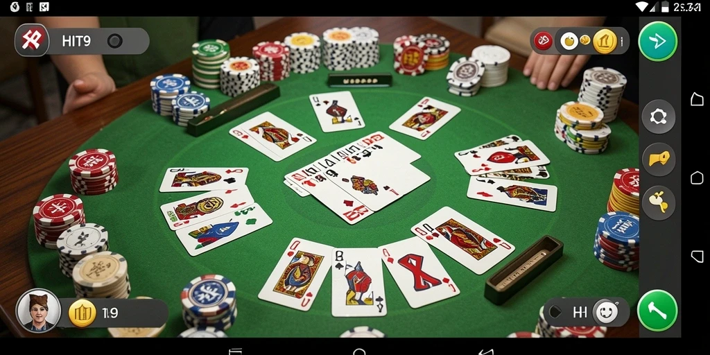 Tangkapan layar gameplay HIT9 yang menunjukkan keseruan bermain Gaple.