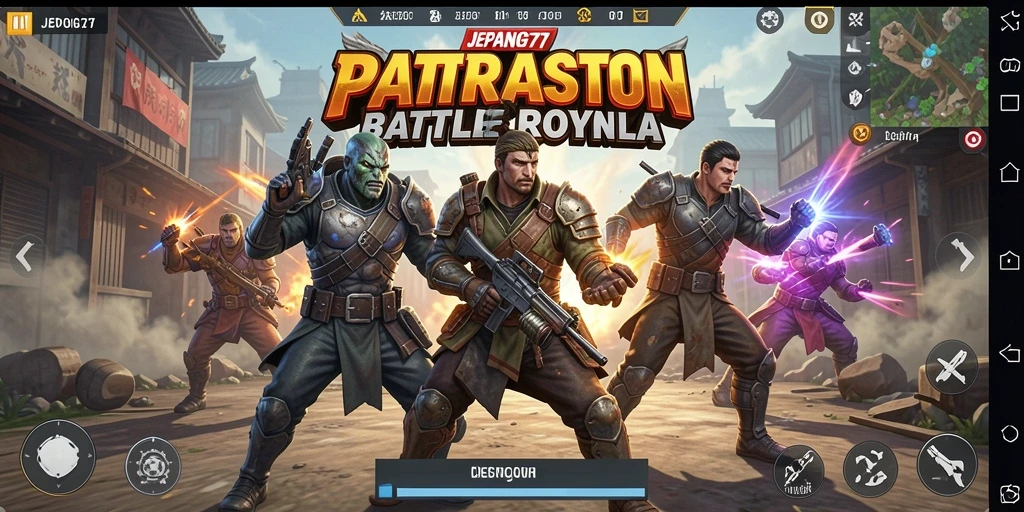 Tampilan gameplay epik dalam JEPANG77 dengan pertempuran intens.