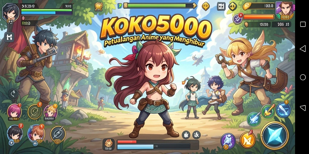 Screenshot KOKO5000 menampilkan aksi seru dan karakter Anime favorit.