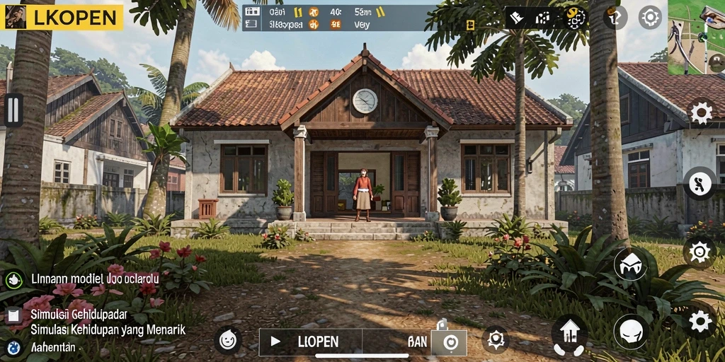 Screenshot utama LKOPEN menampilkan gameplay Simulation yang seru.