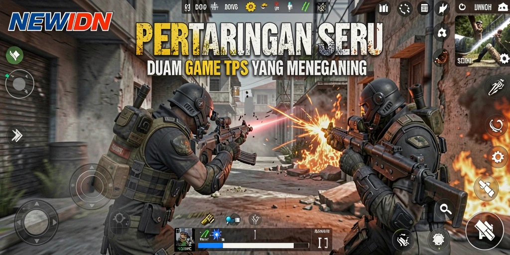 Skrinsut gameplay NEWIDN menampilkan aksi seru dalam pertempuran TPS.