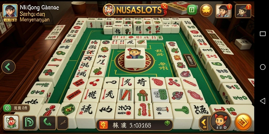 Tampilan gameplay NUSASLOTS menampilkan momen seru permainan Mahjong.
