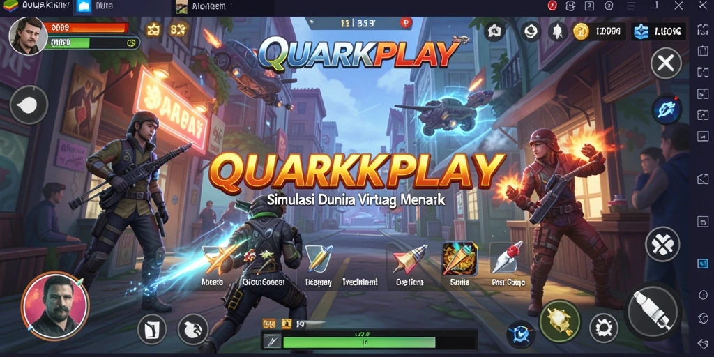 Tangkapan layar gameplay QUARKPLAY yang menampilkan eksplorasi dan interaksi.