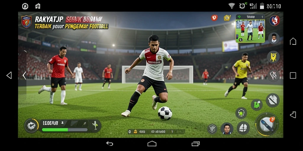 Tampilan gameplay menarik RAKYATJP dalam aksi sepak bola.