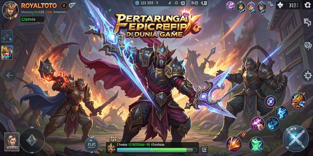 Screenshot gameplay ROYALTOTO dengan pertarungan yang intens.
