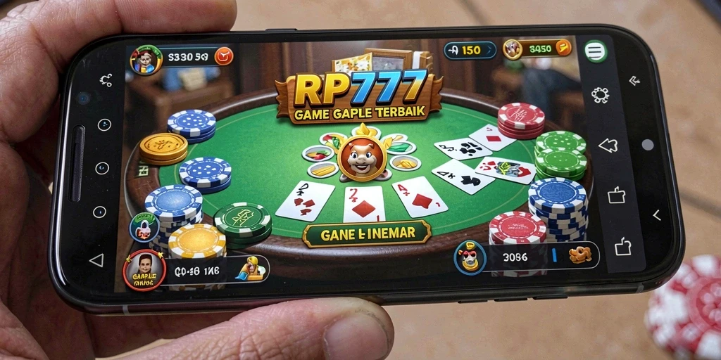 Gameplay seru dalam aplikasi RP777 yang menyajikan Gaple.