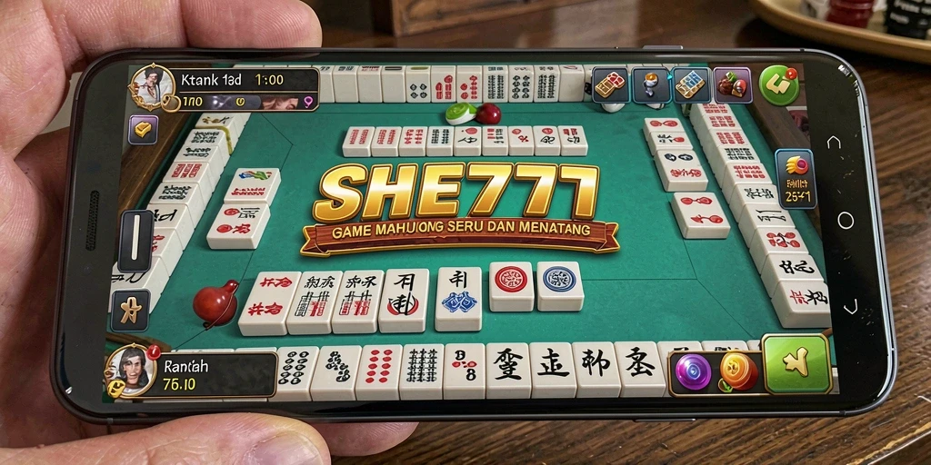 Tampilan gameplay Mahjong yang menarik di SHE777.