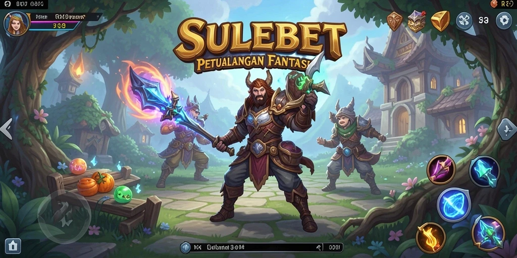 Screenshot gameplay SULEBET yang menunjukkan pertarungan epik antar karakter.