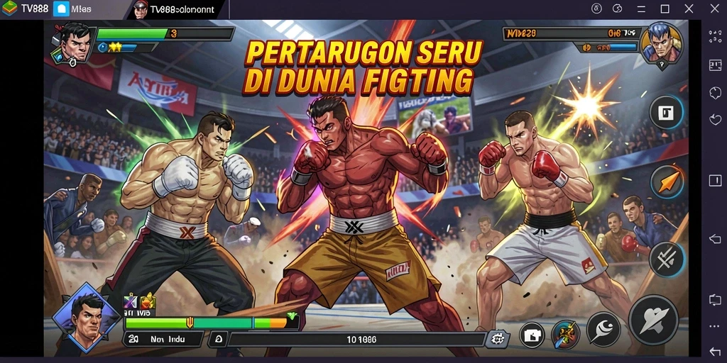 Gameplay intens dengan aksi pertarungan seru di TV888.