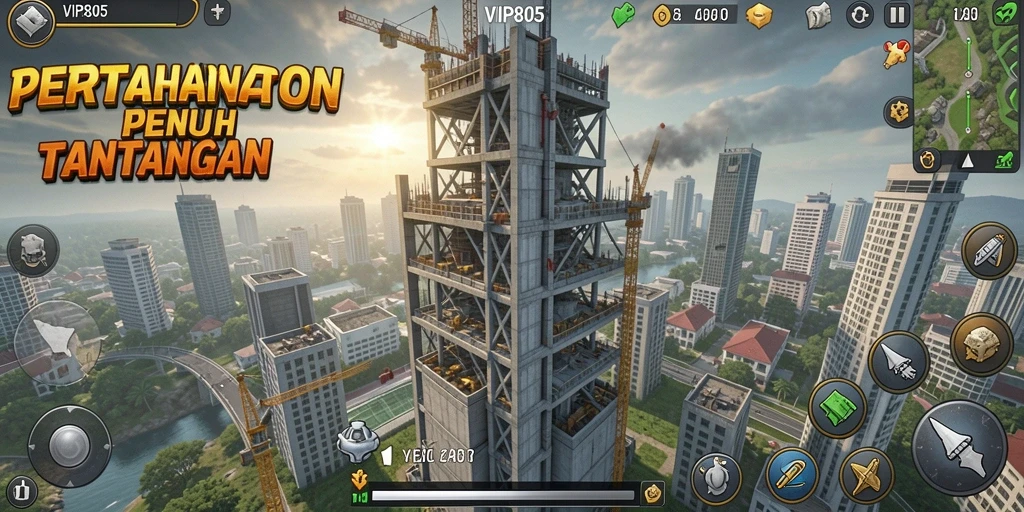 Tampilan gameplay VIP805 yang mendebarkan dalam Tower Defense.