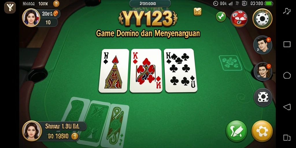 Tampilan gameplay mendebarkan di YY123 saat berkompetisi dalam Domino.